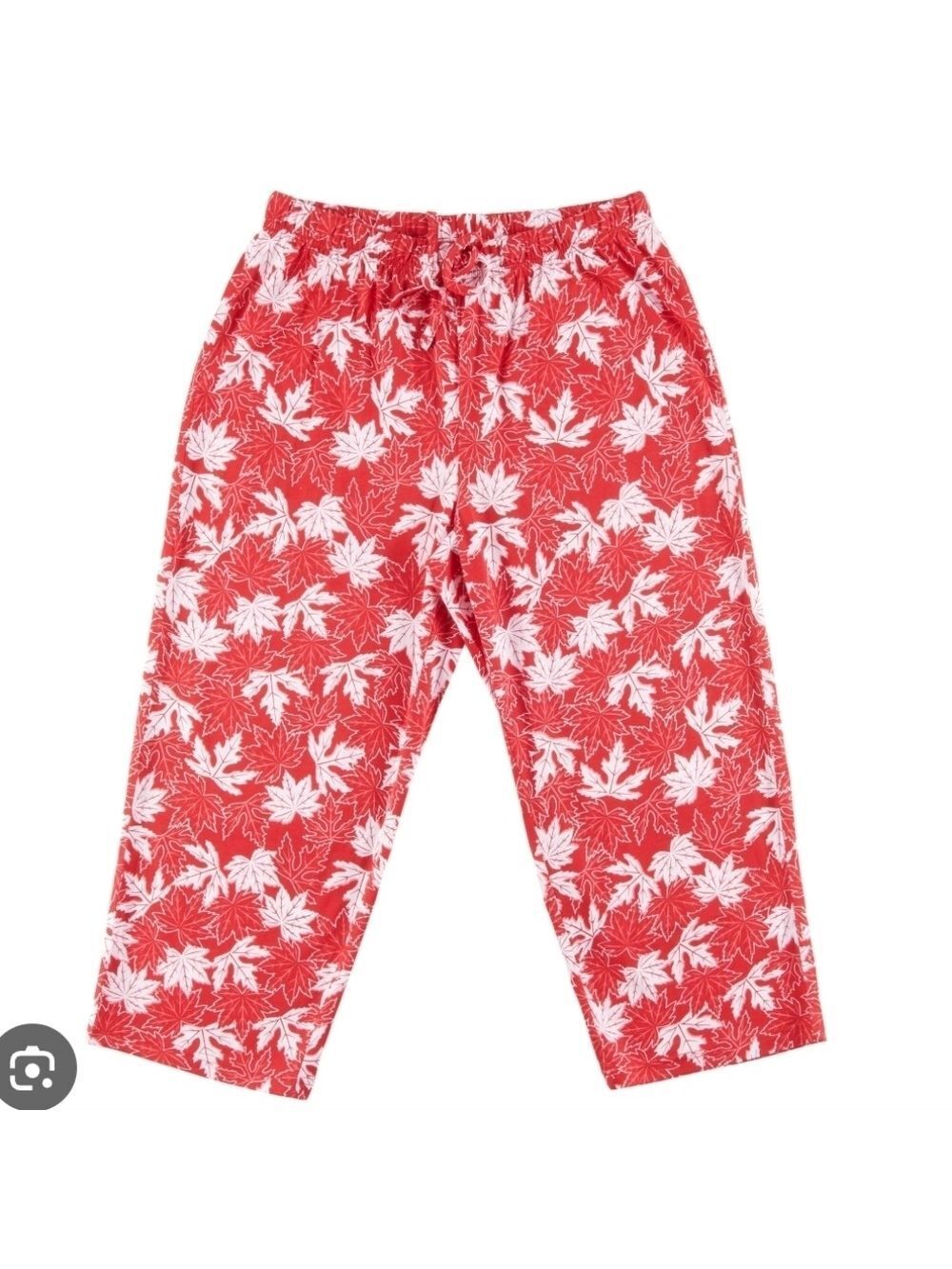 Red and White Floral Pants Size Medium